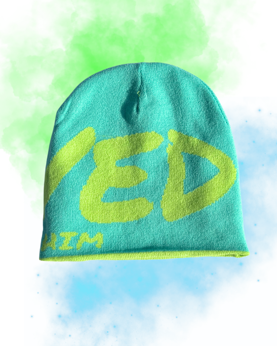 SAVED BY HIM BEANIE (GREEN/BLUE)